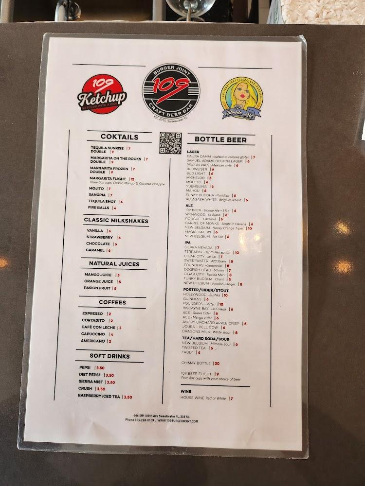 109 Burger Joint Menu image 2