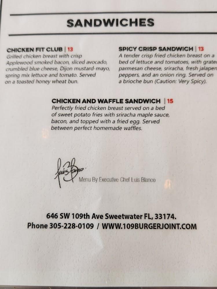 109 Burger Joint Menu image 3